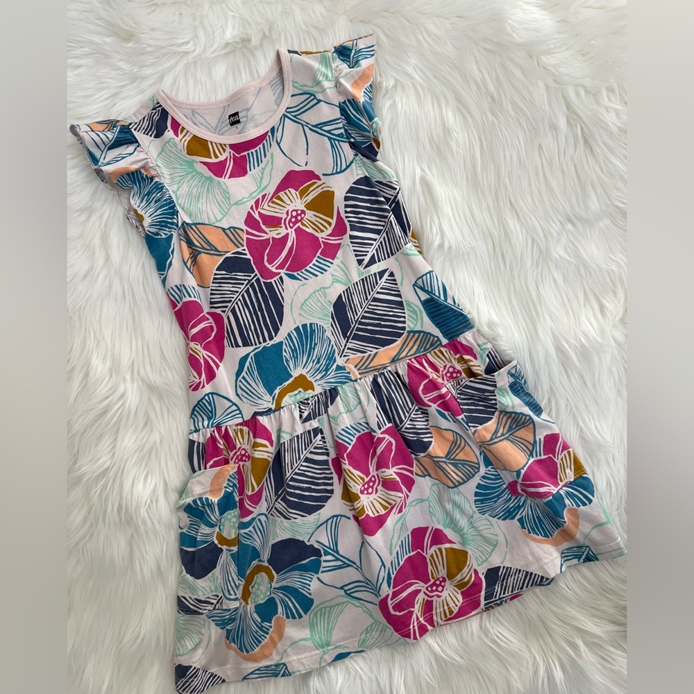 Tea Collection Flutter Sleeve Pocket Dress size 7